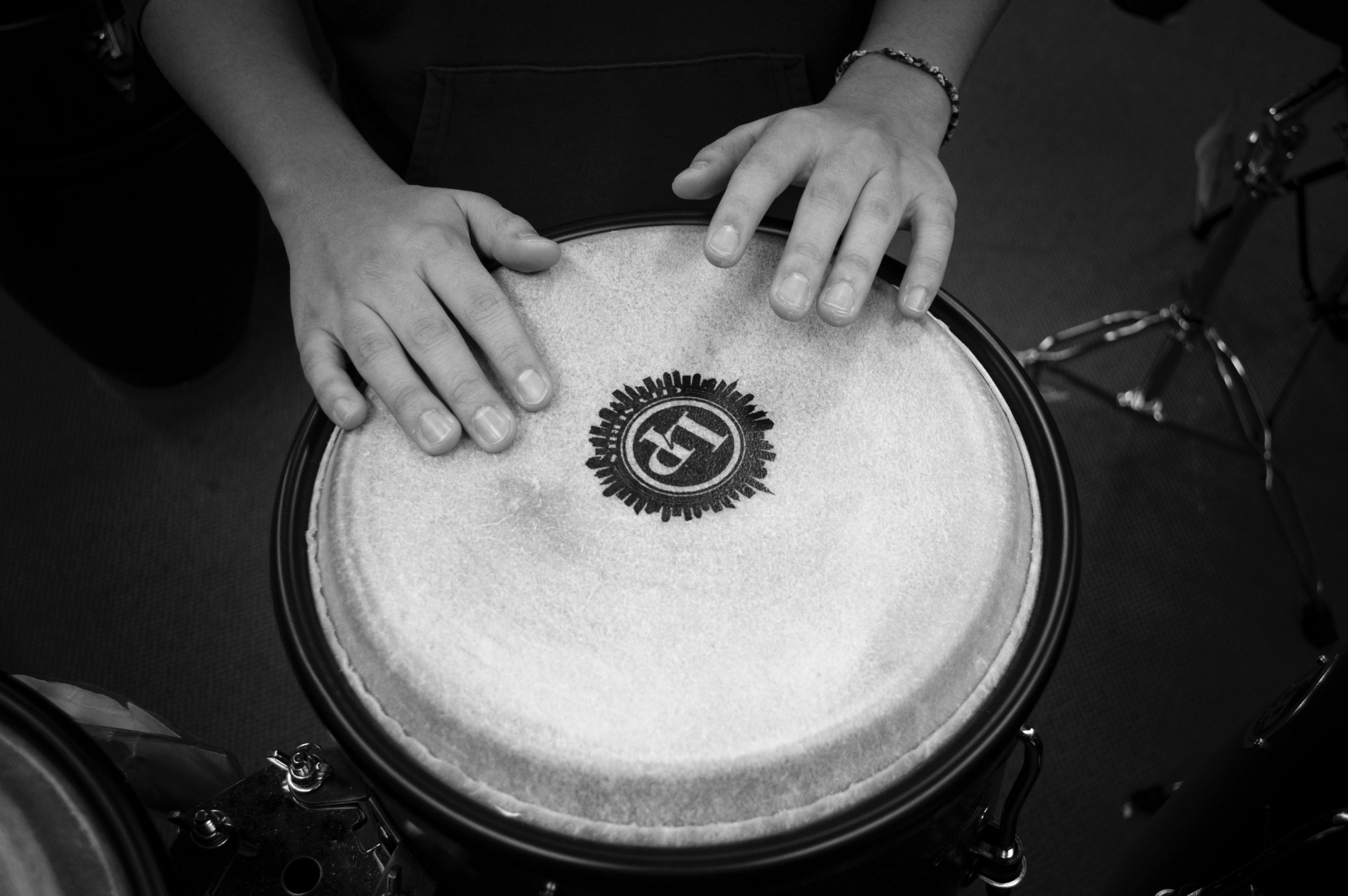 Black and white image of Drum